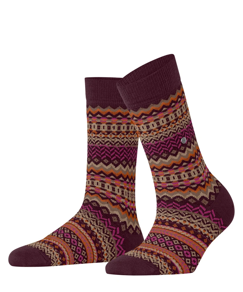 Burlington Fair Isle Sokken Dames 27210 8435 claret