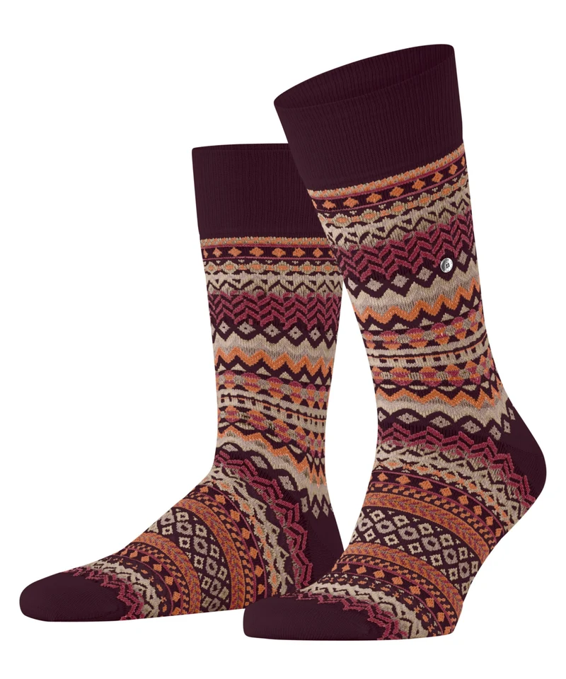 Burlington Fair Isle Sokken Heren 24774 8435 claret