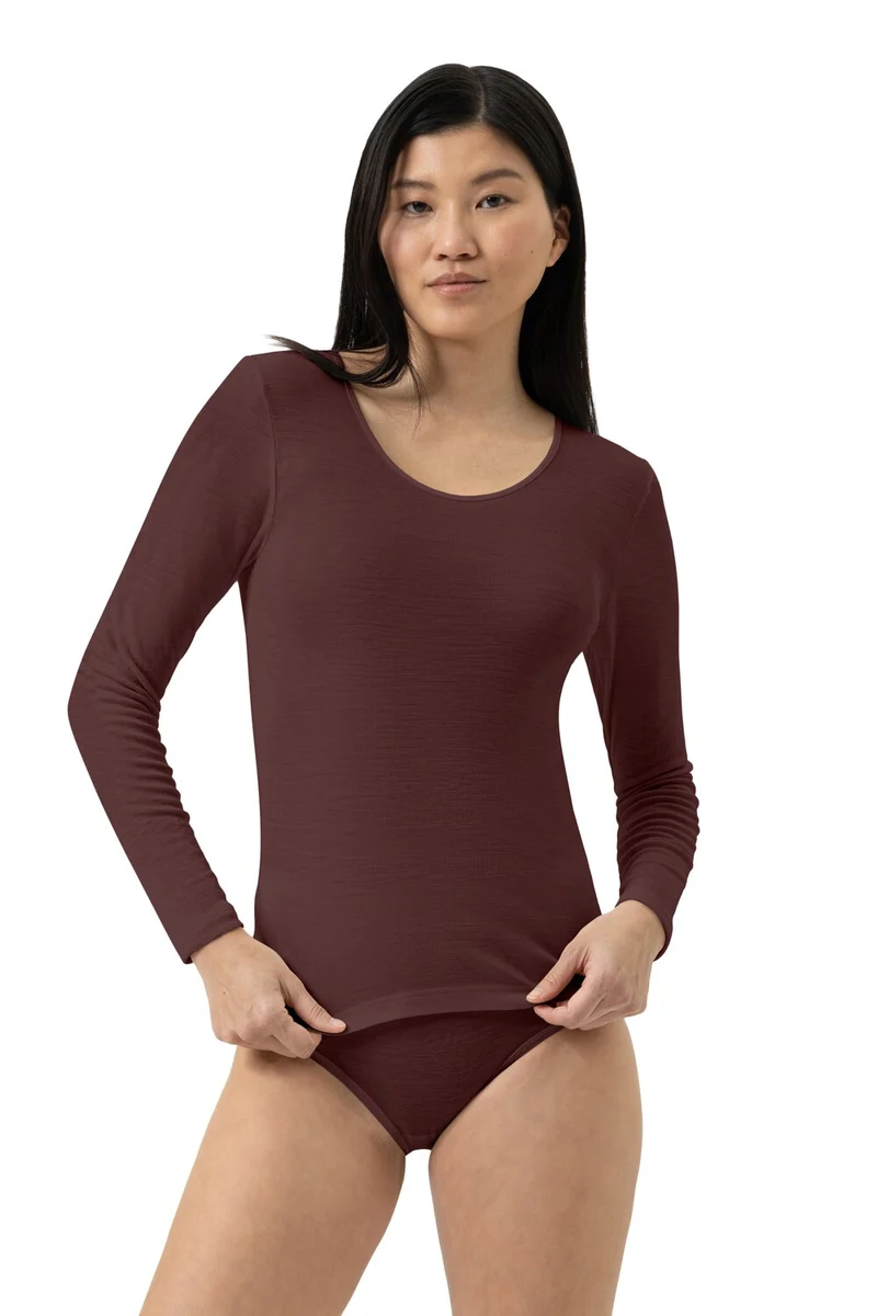 Mey Shirt Lange Mouw Wol-Zijde Exquisite 66577 1809 hot maroon