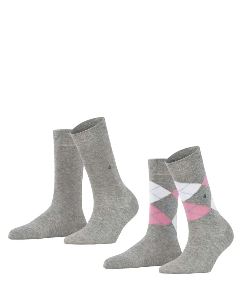 Burlington Everyday Mixed 2-Pack Damessokken 22044 3401 light grey