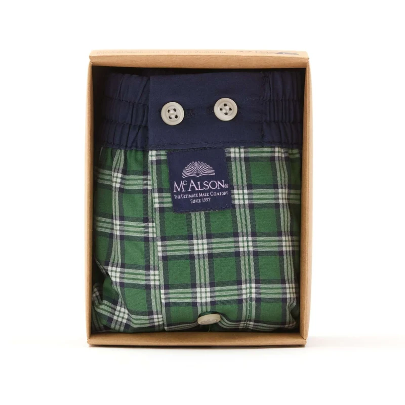 McAlson Boxershort met binnenbroek Tartan green M5229