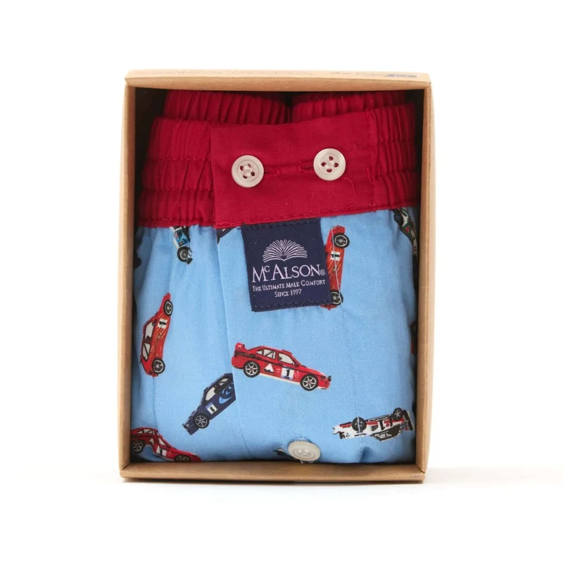 McAlson Boxershort met binnenbroek Racecar light blue M5254