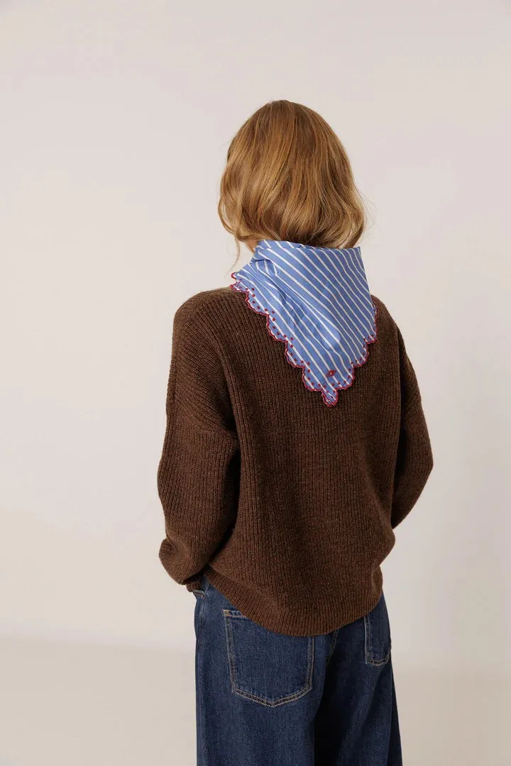STRIPED POPLIN HANDKERCHIEF
