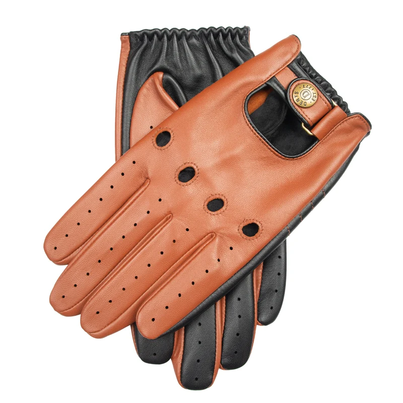 Men's Water-Resistant Two-Colour Leather Driving Gloves