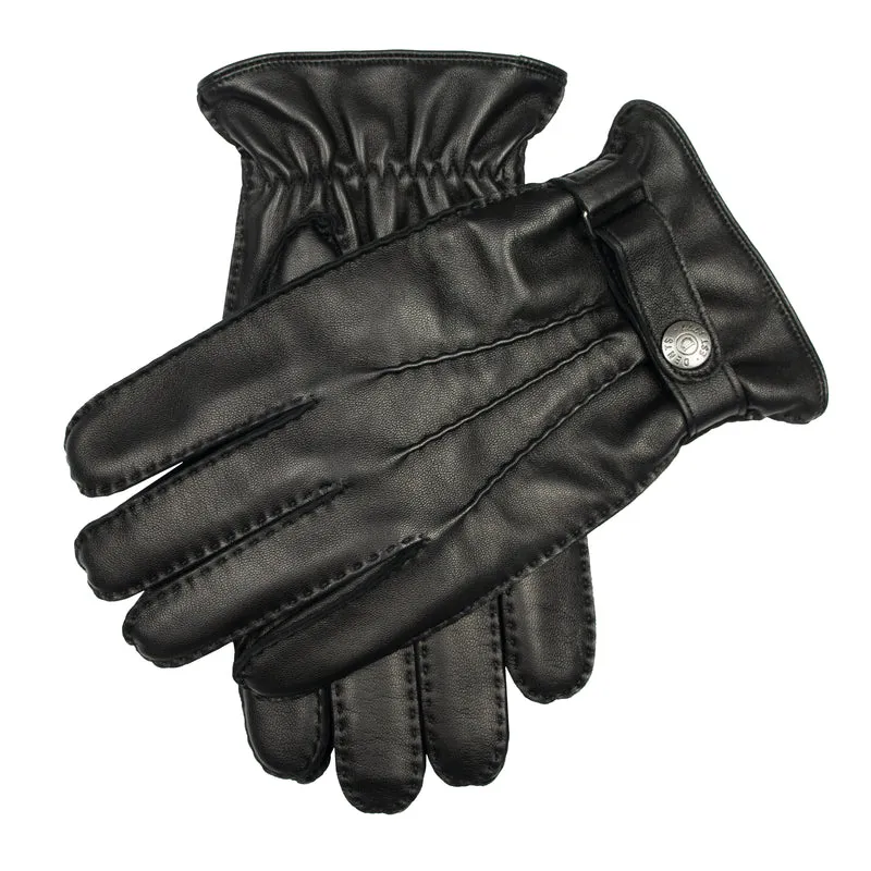 Gants en cuir pour hommes, doublés en mélange de laine et cachemire cousus à la main avec trois points