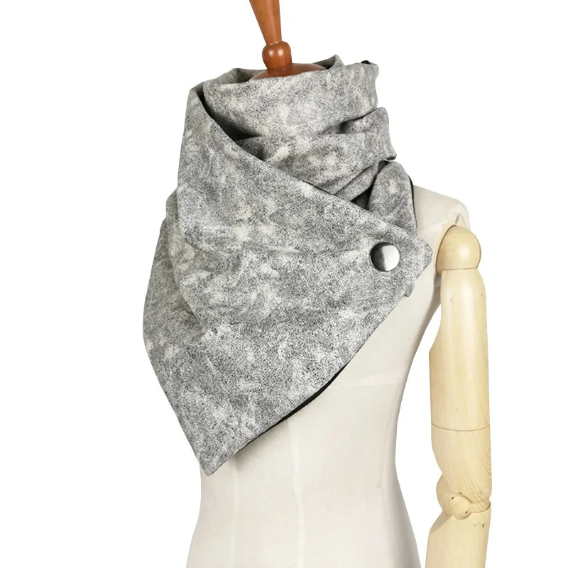 Groothandel Eenvoudige leren nekwarmer sjaal - Unisex mode casual bandana met drukknopen