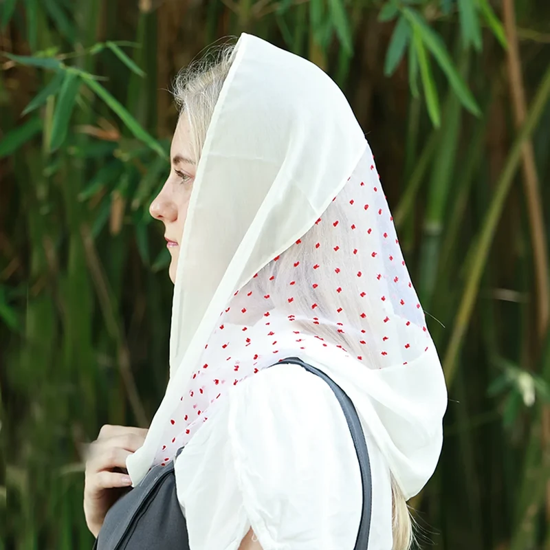 Grote, gesplitste, elegante hoofddoek van gipskruid - ademende sluier voor bruiloften en vakanties