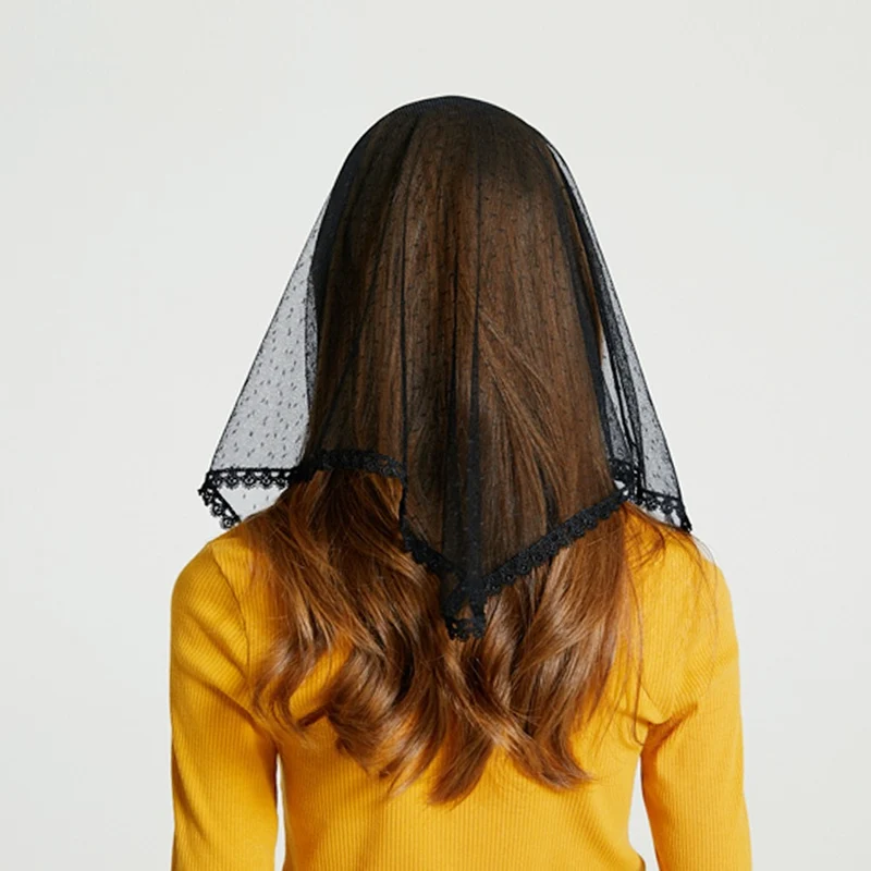 Maker Kerk Aanbidding Kant Hoofddoek Driehoek Sjaal - Religieuze Gebedsmis Sluier