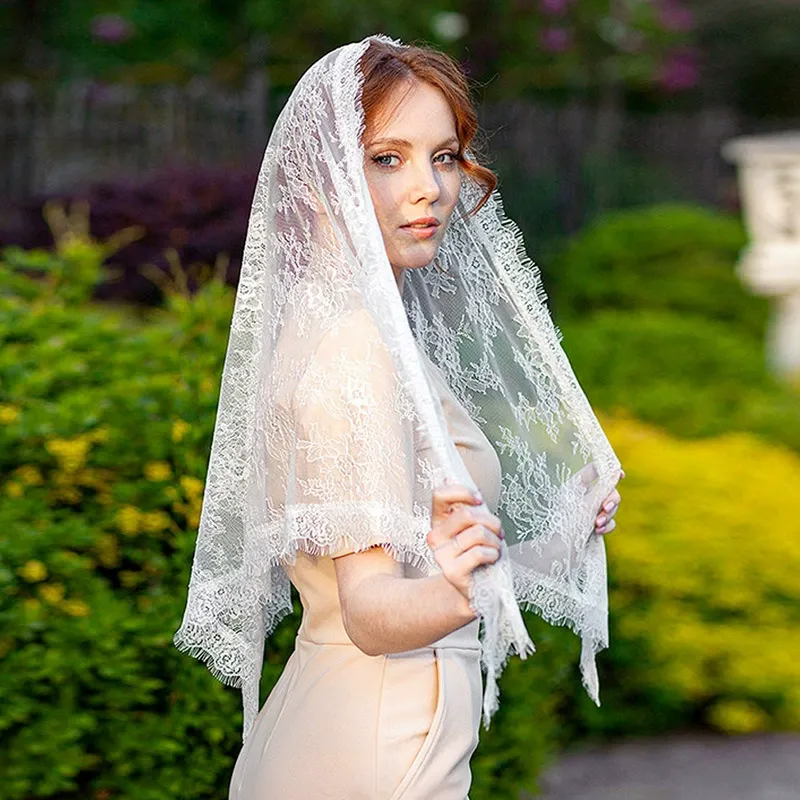 Maker Mass Veil Katholieke Kerk Kant Sjaal - Klassieke Elegante Purity Hoofddoek