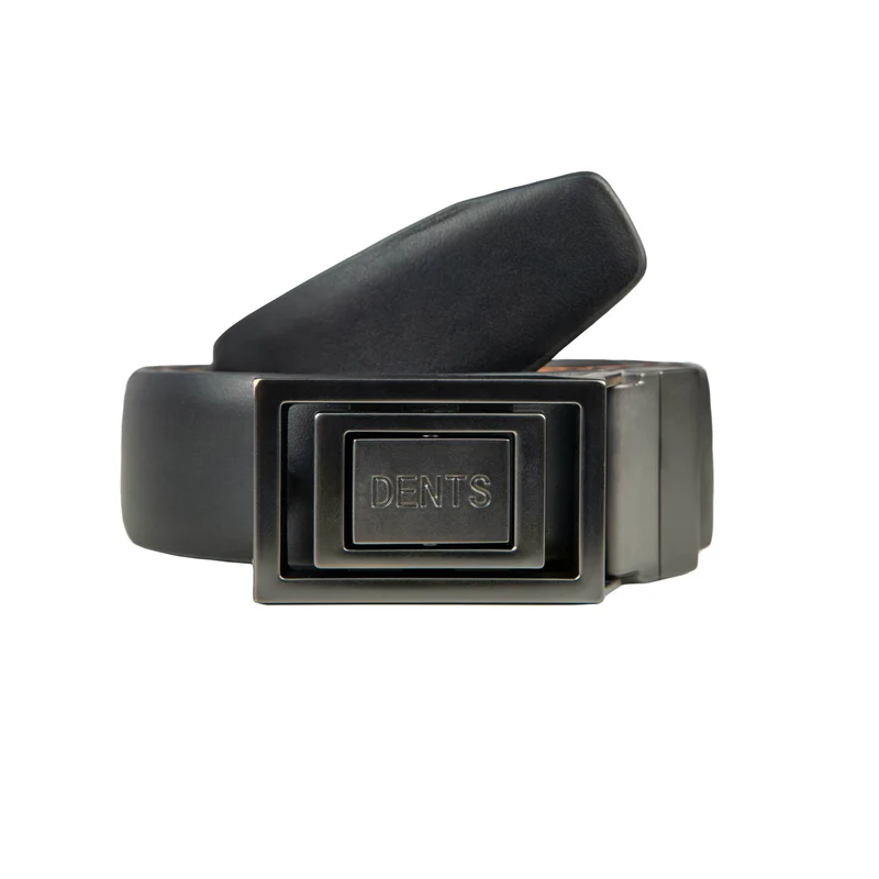 Men's Reversible Leather Belt with Push-Pin Gunmetal Buckle