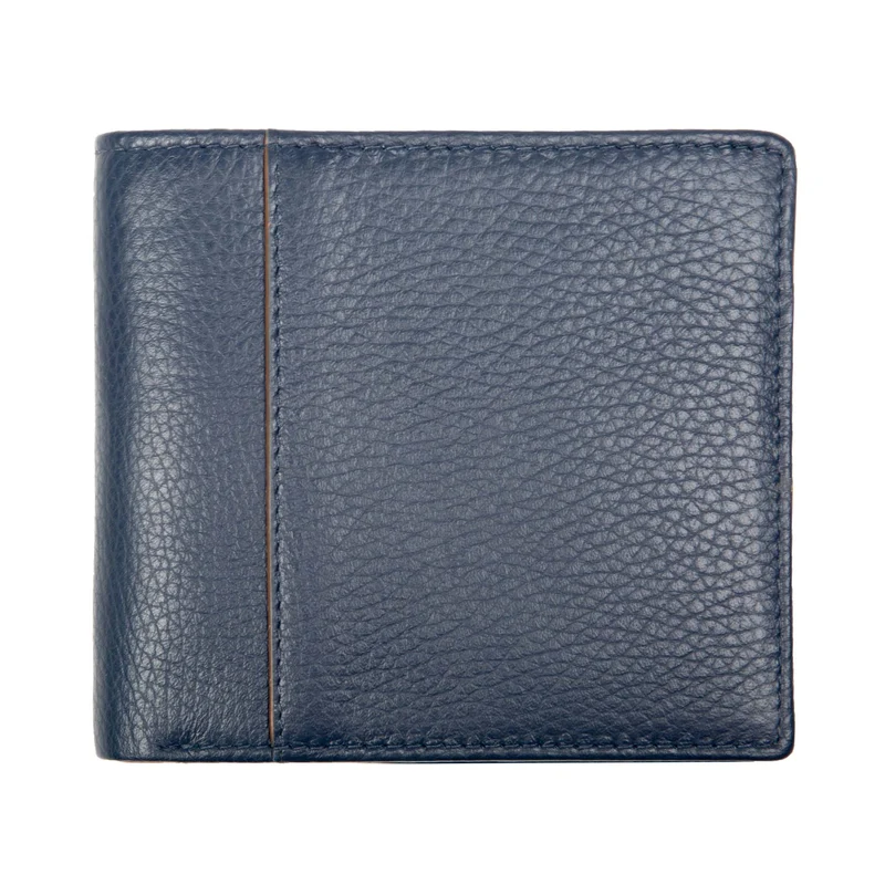 Men's Slim Pebble Grain Leather Bifold Wallet with RFID Blocking