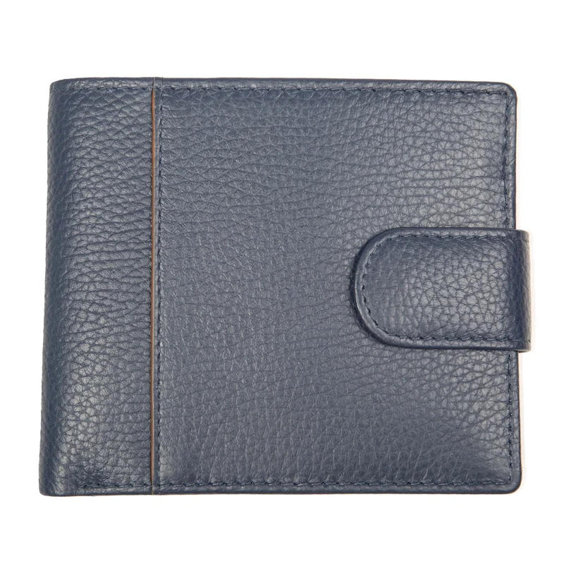 Men's Pebble Grain Leather Bifold Wallet with RFID Blocking and Coin Purse