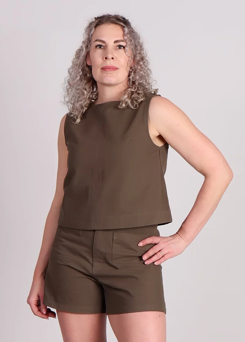 Grace & Mila Pepino cropped top mouwloos Groen