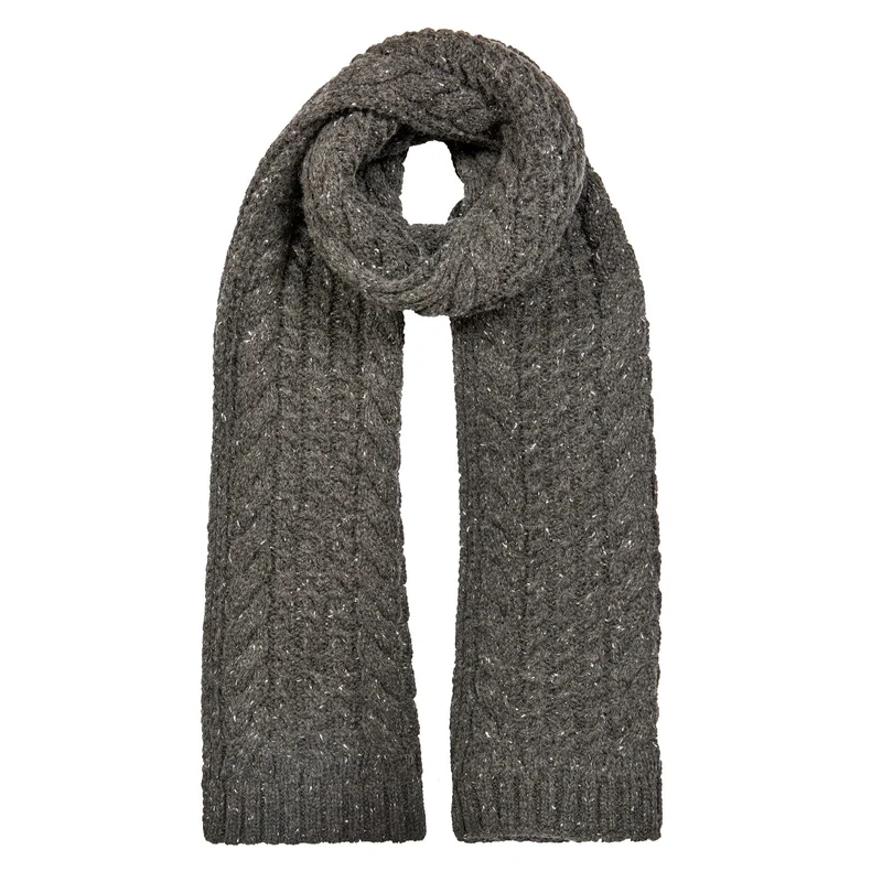 Men’s Cable Knit Scarf with Marl Yarn