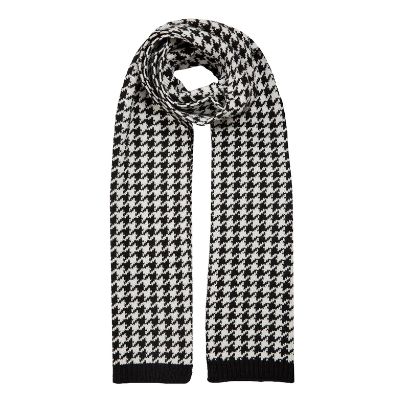 Écharpe tricotée jacquard pour femme à motif pied de chien