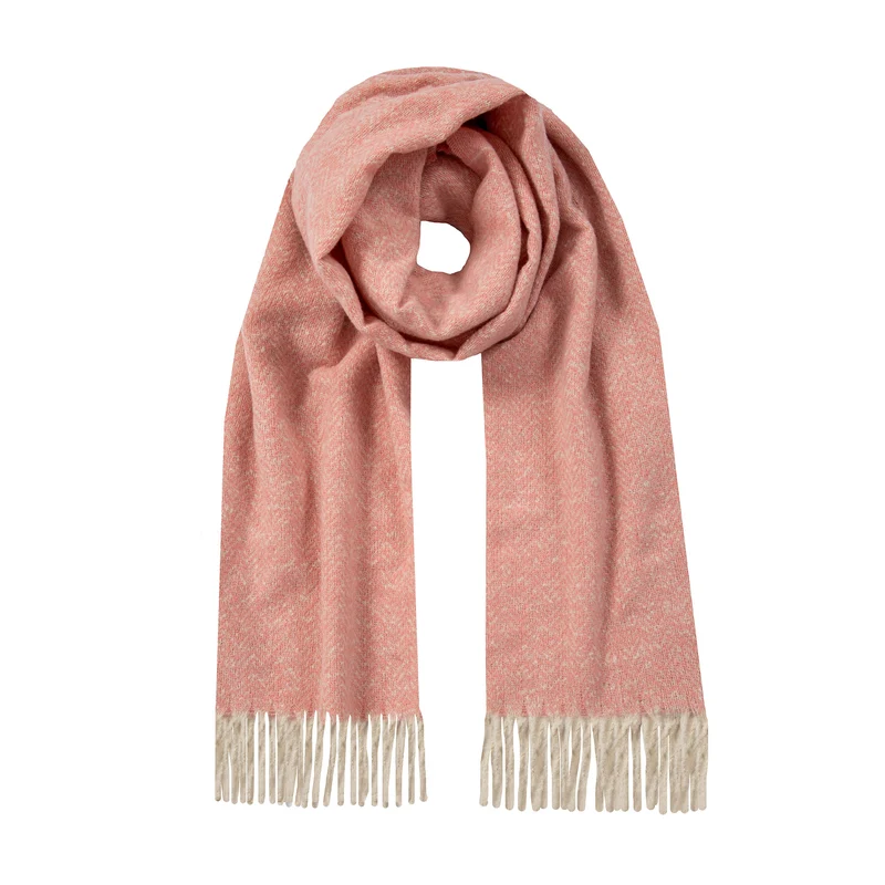 Écharpe à chevrons et pompons pour femme