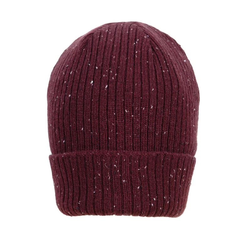 Bonnet en tricot côtelé avec fil chiné pour femme