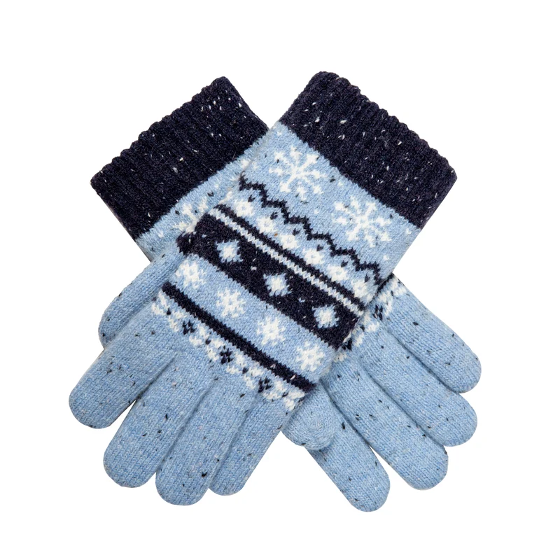 Gants tricotés jacquard Fair Isle pour femmes avec fil chiné