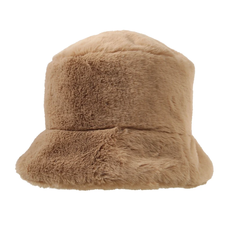 Chapeau seau en fausse fourrure pour femmes