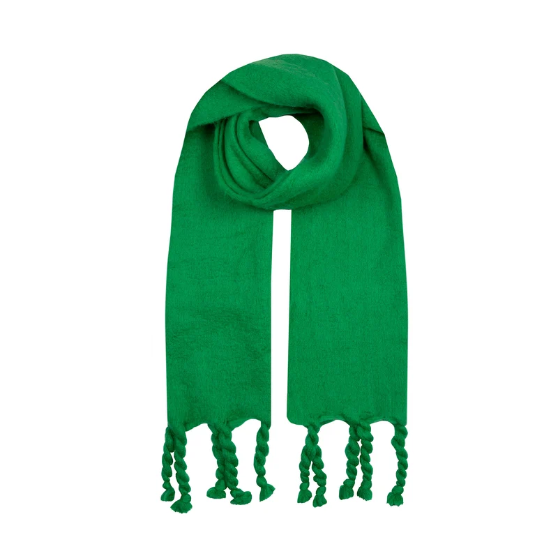 Écharpe couverture pour femme avec pompons tressés