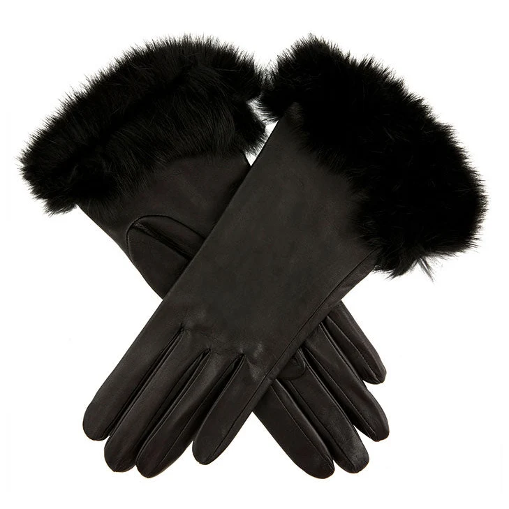 Women's Heritage Silk-Lined Leather Gloves with Fur Cuffs