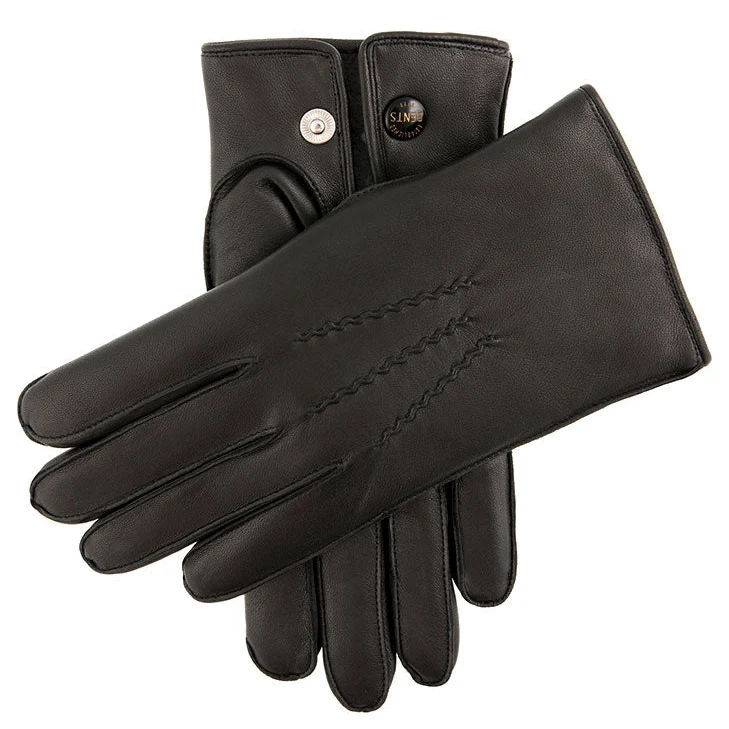 Men's Heritage Three-Point Fur-Lined Leather Gloves