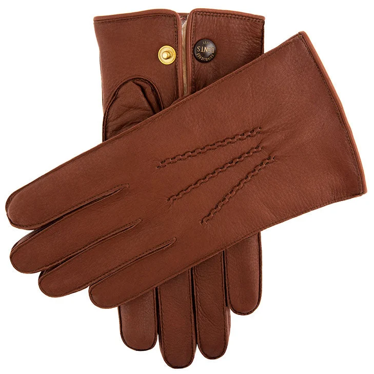 Gants Heritage en cuir de cerf doublés de fourrure à trois points pour hommes