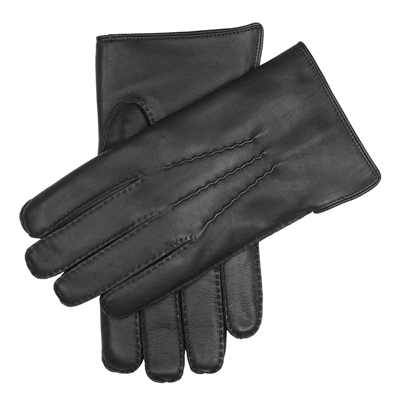 Men's Handsewn Three-Point Fur-Lined Leather Gloves