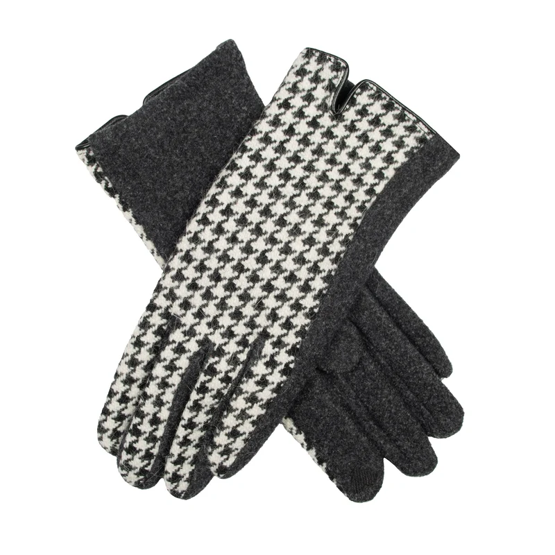 Gants à écran tactile pour femmes avec design en dents de chien