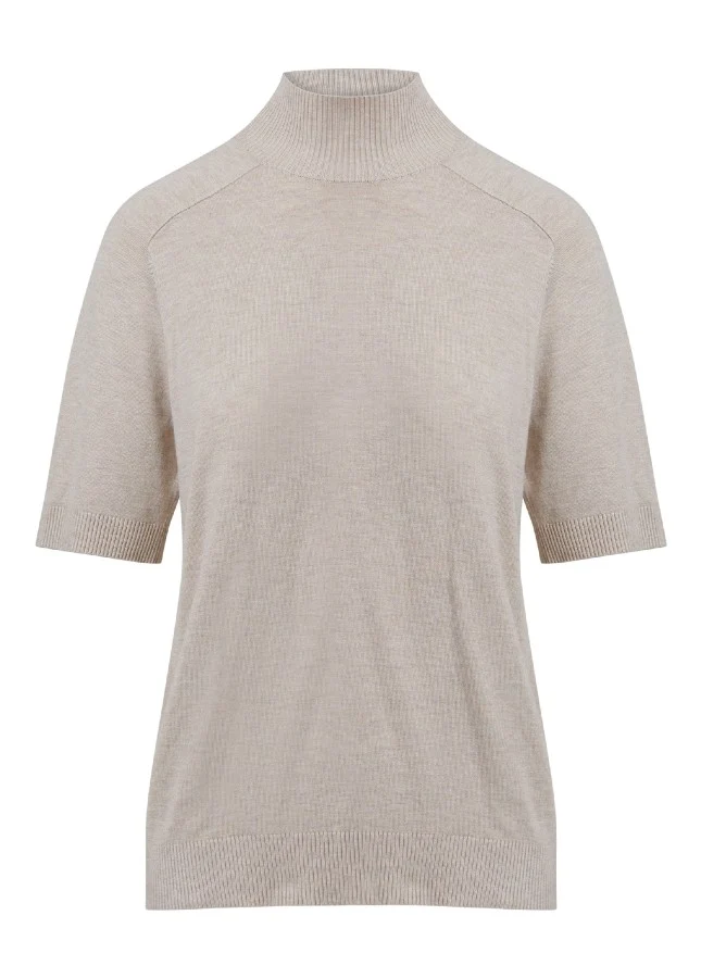 CC Heart Ella top Fijn gebreid met col Beige