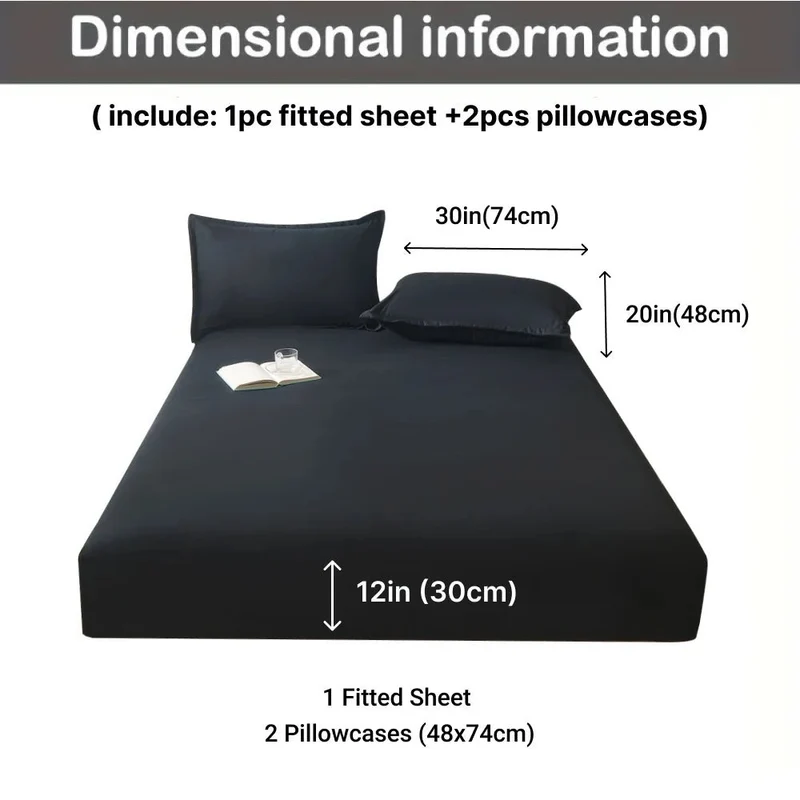 Soft Cotton Bed Sheet Set with Pillowcases - Breathable Mattress Cover and Bedding Set