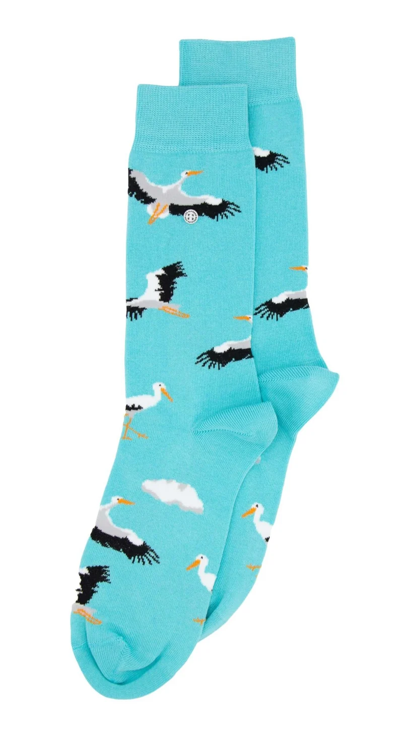 Alfredo Gonzales Stork Sokken AG-Sk-STOR-01 113 Light Blue/White/Black