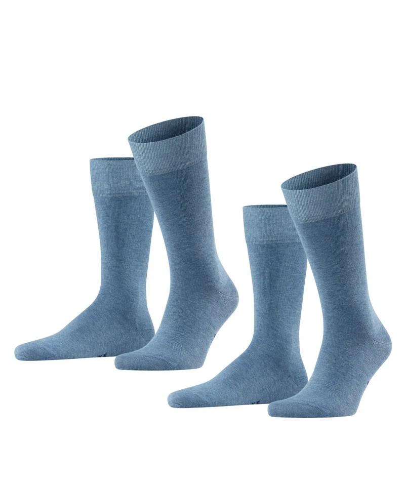 FALKE Happy 2-Pack Herensokken 14610 6660 light denim