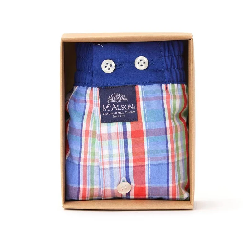 McAlson Boxershort met binnenbroek Tartan Red & Blue M5125