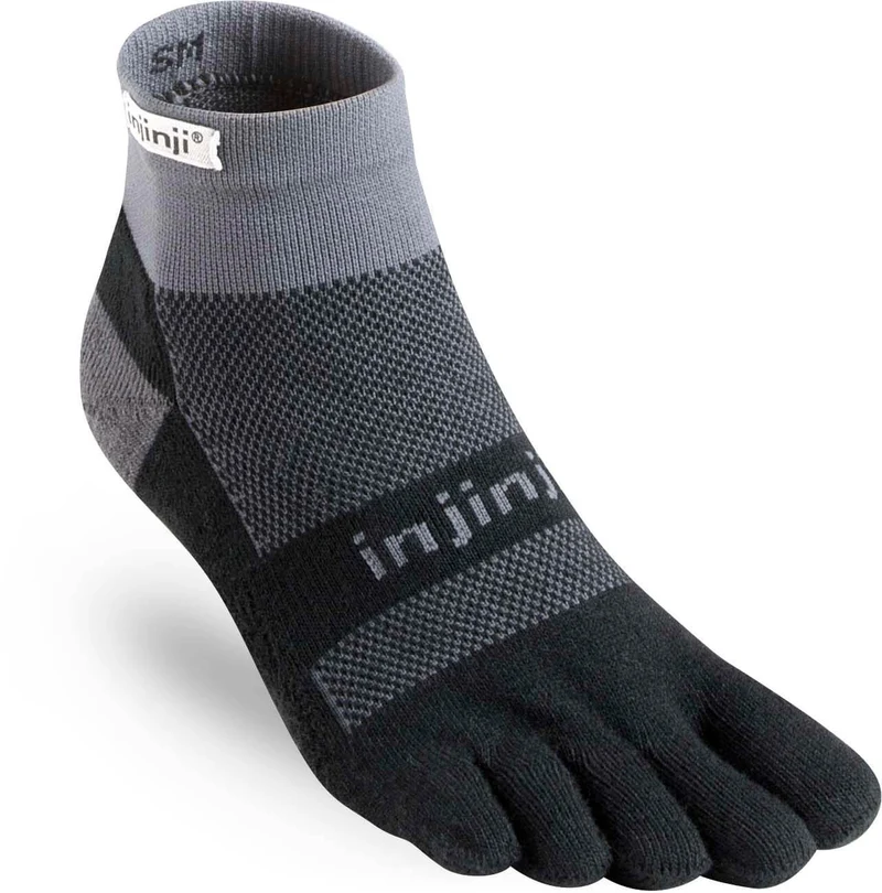 Injinji Teensokken Run Midweight Mini Crew Coolmax Unisex IS203230 black-gray