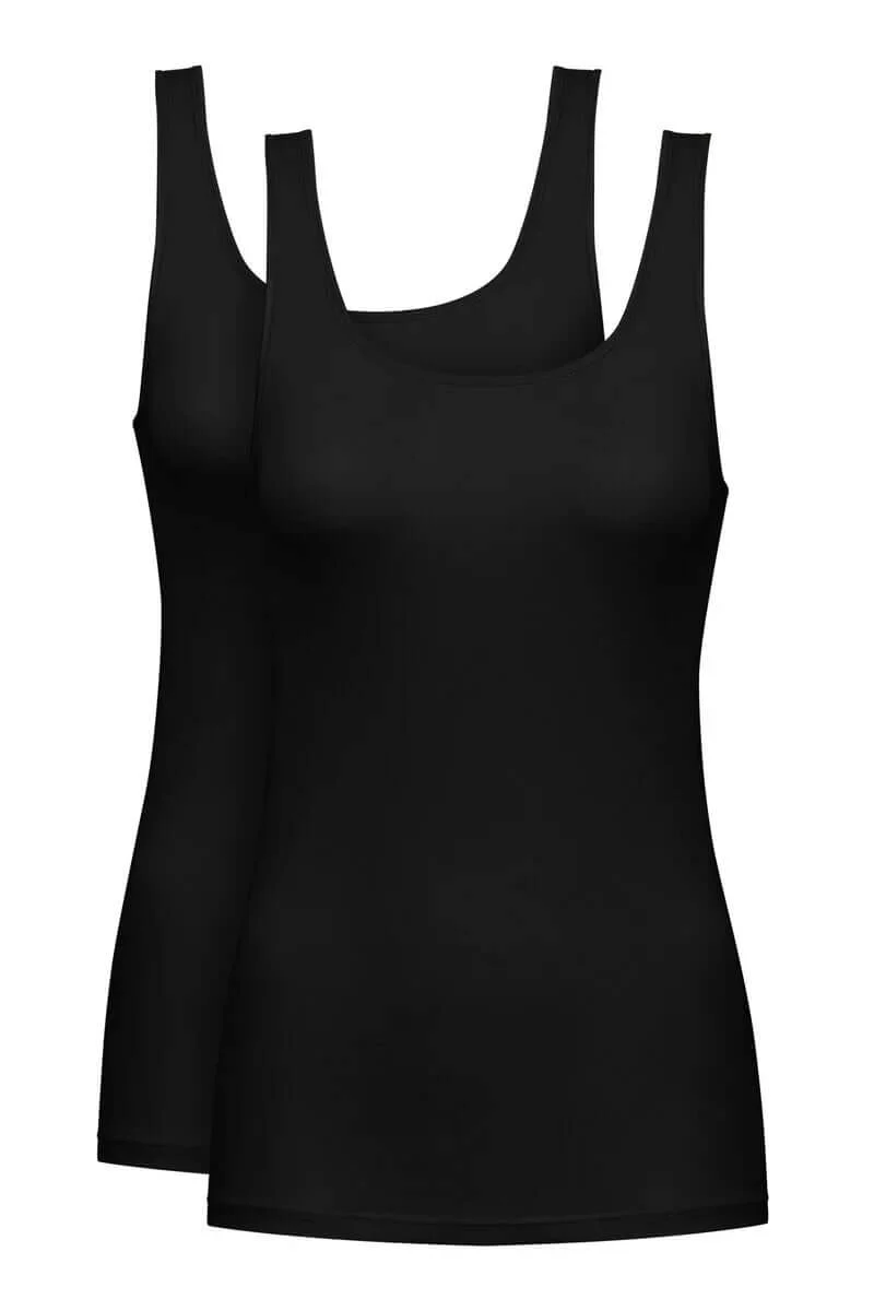 Mey Hemdjes Pure Sense Dames 2-PACK 55415 3 schwarz