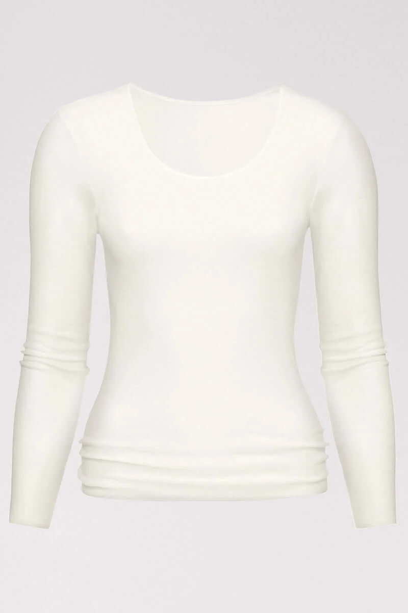 Mey Shirt Lange Mouw Wol-Zijde Exquisite 66577 1 weiss