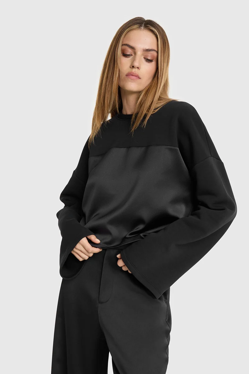 Alix The Label - Satin Mix Sweater