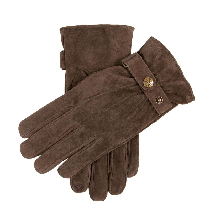 Gants en daim à trois points résistants à l'eau pour écran tactile et doublés de polaire pour hommes