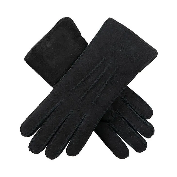 Gants en cuir d'agneau à trois points cousus à la main pour femmes