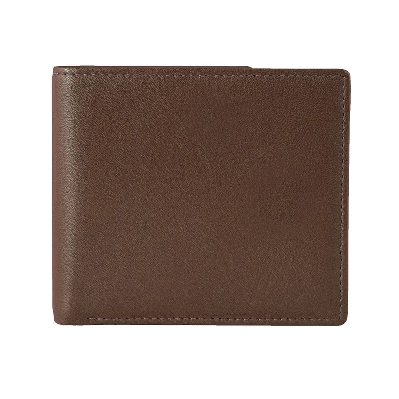Portefeuille à deux volets pour homme en cuir nappa lisse avec blocage RFID