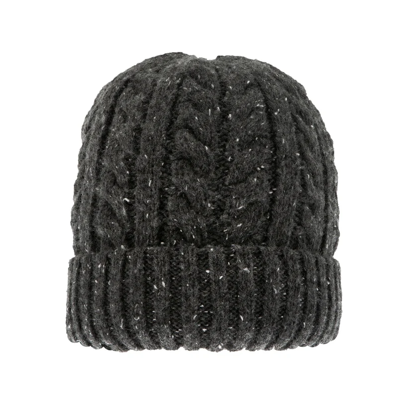 Bonnet en tricot torsadé pour homme avec fil chiné