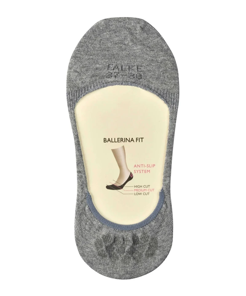 FALKE Step Kousenvoetje Medium Hoog Dames 46492 3390 light greymel.