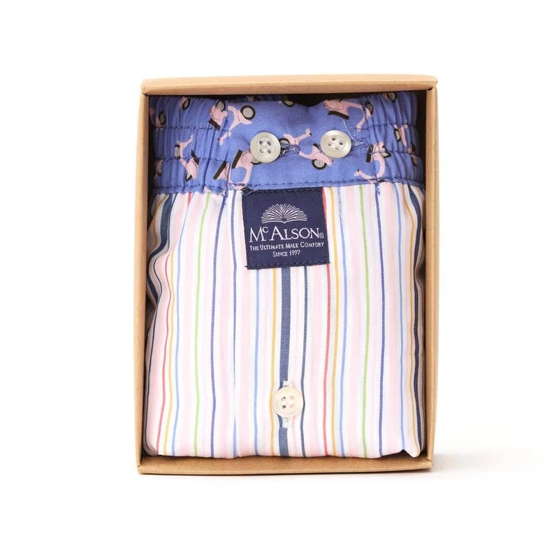 McAlson Boxershort met binnenbroek Striped Pink M5108