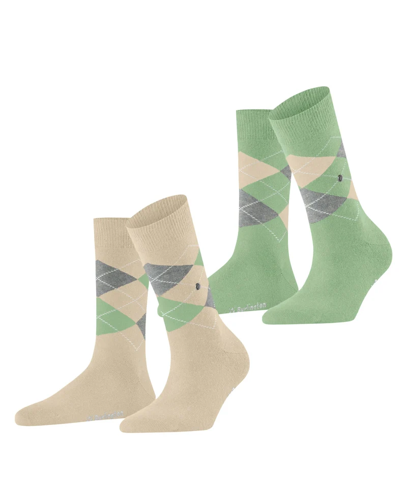 Burlington 2-pack Sok Everyday Argyle Dames 22012 4019 cream