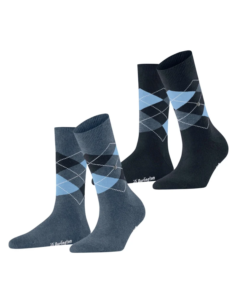 Burlington 2-pack Sok Everyday Argyle Dames 22012 6660 light denim