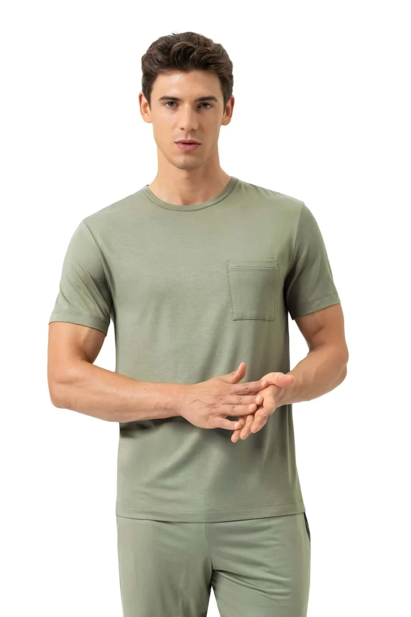 Mey T Shirt Jefferson Korte Mouw Heren 2210033 1781 faded olive