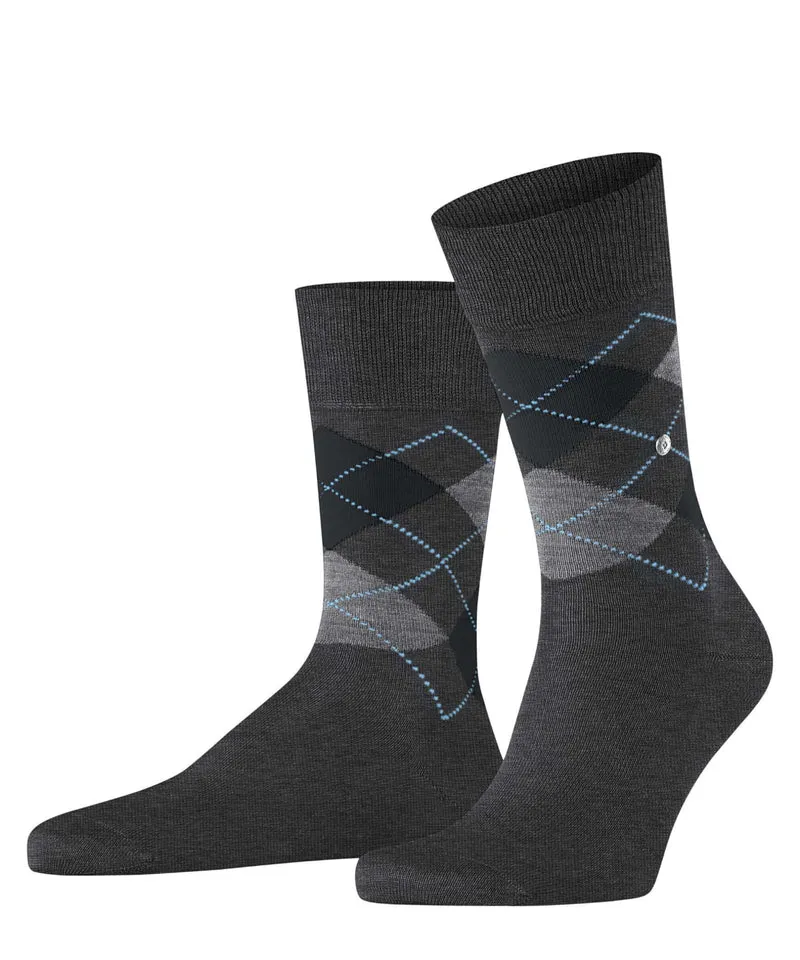 Burlington Manchester Sokken Heren 21088 3095 anthracite mel.