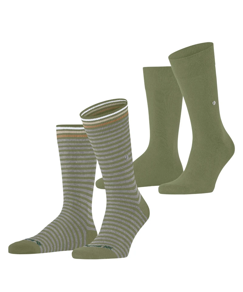Burlington Everyday Stripe Sokken Heren 21087 7472 salvia