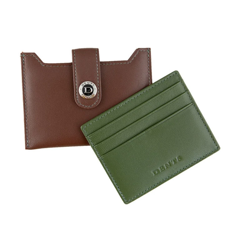 Men's Smooth Nappa Leather Card Holder with RFID Blocking and Case